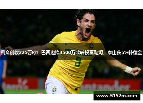 凯文创收225万欧！巴西边锋4500万欧转投富勒姆，泰山获5%补偿金